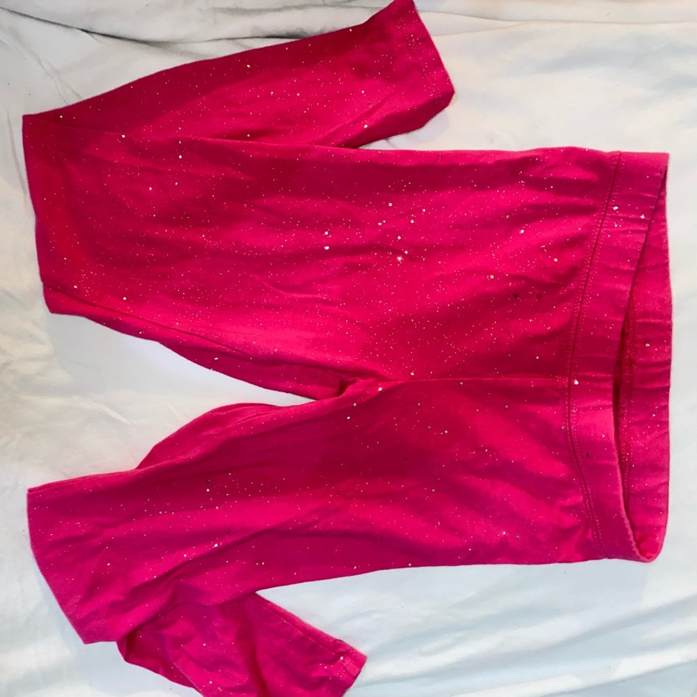 Girls Pink Glitter Legging